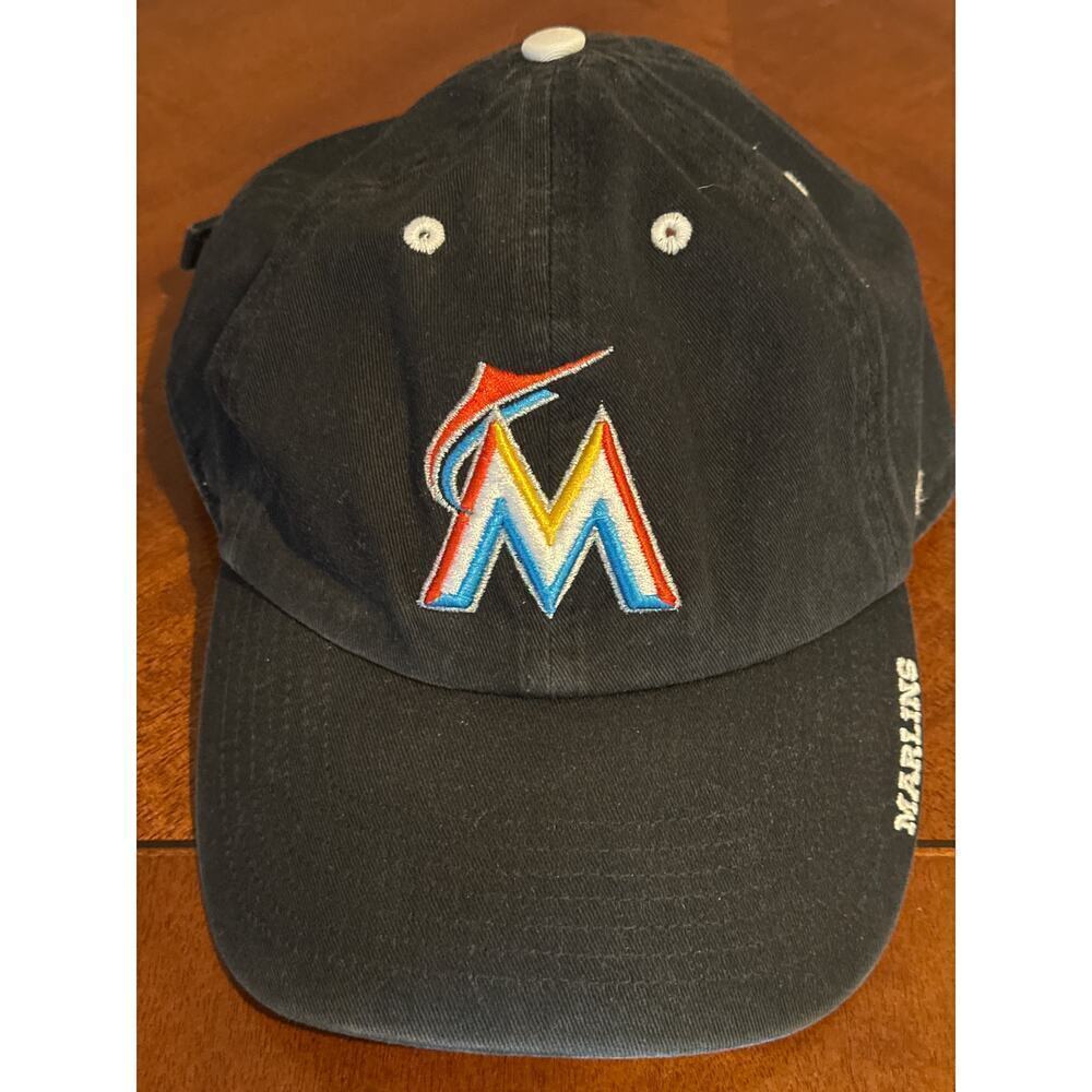 Black Florida Marlins Baseball Cap One Size